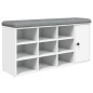 vidaXL Banco zapatero madera de ingeniería blanco 102x32x50 cm vidaXL Banco zapatero madera de ingeniería blanco 102x32x50 cm