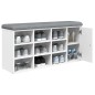 vidaXL Banco zapatero madera de ingeniería blanco 102x32x50 cm vidaXL Banco zapatero madera de ingeniería blanco 102x32x50 cm