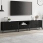 vidaXL Mueble de TV con cajón madera de ingeniería negro 200x25x44 cm vidaXL Mueble de TV con cajón madera de ingeniería negro 200x25x44 cm