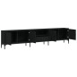 vidaXL Mueble de TV con cajón madera de ingeniería negro 200x25x44 cm vidaXL Mueble de TV con cajón madera de ingeniería negro 200x25x44 cm