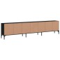 vidaXL Mueble de TV con cajón madera de ingeniería negro 200x25x44 cm vidaXL Mueble de TV con cajón madera de ingeniería negro 200x25x44 cm