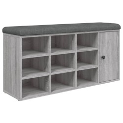 vidaXL Banco zapatero madera de ingeniería gris Sonoma 102x32x50 cm