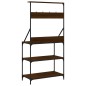 vidaXL Estantería de cocina con ganchos madera ingeniería marrón roble vidaXL Estantería de cocina con ganchos madera ingeniería marrón roble