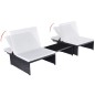 vidaXL Tumbonas con mesita 2 unidades ratán sintético negro vidaXL Tumbonas con mesita 2 unidades ratán sintético negro