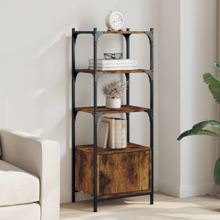vidaXL Librería 3 estantes madera ingeniería roble humo 41x30x109,5 cm