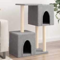 vidaXL Rascador para gatos con postes de sisal gris claro 86 cm