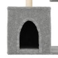 vidaXL Rascador para gatos con postes de sisal gris claro 86 cm
