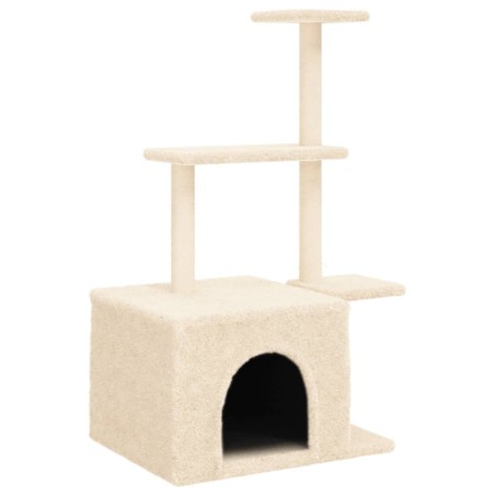 vidaXL Rascador para gatos con postes de sisal color crema 110 cm