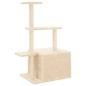 vidaXL Rascador para gatos con postes de sisal color crema 110 cm vidaXL Rascador para gatos con postes de sisal color crema 110 cm