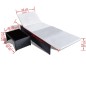 vidaXL Tumbonas con mesita 2 unidades ratán sintético negro vidaXL Tumbonas con mesita 2 unidades ratán sintético negro
