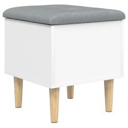 vidaXL Banco con almacenaje madera de ingeniería blanco 42x42x46 cm