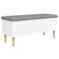 vidaXL Banco con almacenaje madera de ingeniería blanco 102x42x46 cm vidaXL Banco con almacenaje madera de ingeniería blanco 102x42x46 cm