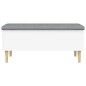 vidaXL Banco con almacenaje madera de ingeniería blanco 102x42x46 cm vidaXL Banco con almacenaje madera de ingeniería blanco 102x42x46 cm