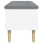 vidaXL Banco con almacenaje madera de ingeniería blanco 102x42x46 cm vidaXL Banco con almacenaje madera de ingeniería blanco 102x42x46 cm