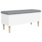 vidaXL Banco con almacenaje madera de ingeniería blanco 102x42x46 cm vidaXL Banco con almacenaje madera de ingeniería blanco 102x42x46 cm