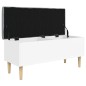 vidaXL Banco con almacenaje madera de ingeniería blanco 102x42x46 cm vidaXL Banco con almacenaje madera de ingeniería blanco 102x42x46 cm