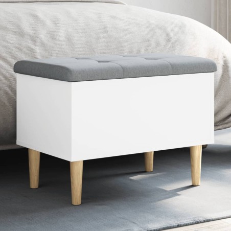 vidaXL Banco con almacenaje madera de ingeniería blanco 62x42x46 cm