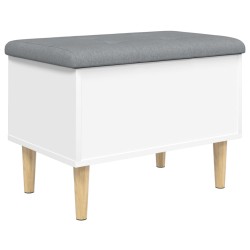 vidaXL Banco con almacenaje madera de ingeniería blanco 62x42x46 cm