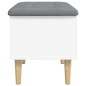 vidaXL Banco con almacenaje madera de ingeniería blanco 62x42x46 cm vidaXL Banco con almacenaje madera de ingeniería blanco 62x42x46 cm