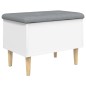 vidaXL Banco con almacenaje madera de ingeniería blanco 62x42x46 cm vidaXL Banco con almacenaje madera de ingeniería blanco 62x42x46 cm