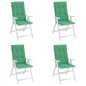 vidaXL Cojín silla de jardín respaldo alto 4 uds tela verde 120x50x3cm vidaXL Cojín silla de jardín respaldo alto 4 uds tela verde 120x50x3cm