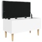 vidaXL Banco con almacenaje madera de ingeniería blanco 82x42x46 cm vidaXL Banco con almacenaje madera de ingeniería blanco 82x42x46 cm