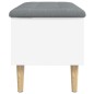 vidaXL Banco con almacenaje madera de ingeniería blanco 82x42x46 cm vidaXL Banco con almacenaje madera de ingeniería blanco 82x42x46 cm