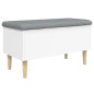 vidaXL Banco con almacenaje madera de ingeniería blanco 82x42x46 cm vidaXL Banco con almacenaje madera de ingeniería blanco 82x42x46 cm