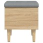 vidaXL Banco con almacenaje madera ingeniería roble Sonoma 42x42x46 cm vidaXL Banco con almacenaje madera ingeniería roble Sonoma 42x42x46 cm