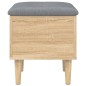 vidaXL Banco con almacenaje madera ingeniería roble Sonoma 42x42x46 cm vidaXL Banco con almacenaje madera ingeniería roble Sonoma 42x42x46 cm