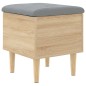 vidaXL Banco con almacenaje madera ingeniería roble Sonoma 42x42x46 cm vidaXL Banco con almacenaje madera ingeniería roble Sonoma 42x42x46 cm