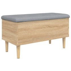 vidaXL Banco con almacenaje madera ingeniería roble Sonoma 82x42x46 cm