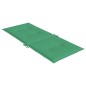 vidaXL Cojín silla de jardín respaldo alto 4 uds tela verde 120x50x3cm vidaXL Cojín silla de jardín respaldo alto 4 uds tela verde 120x50x3cm