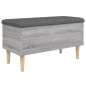 vidaXL Banco con almacenaje madera ingeniería gris Sonoma 82x42x46 cm vidaXL Banco con almacenaje madera ingeniería gris Sonoma 82x42x46 cm