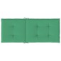 vidaXL Cojín silla de jardín respaldo alto 4 uds tela verde 120x50x3cm vidaXL Cojín silla de jardín respaldo alto 4 uds tela verde 120x50x3cm
