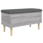 vidaXL Banco con almacenaje madera ingeniería gris Sonoma 82x42x46 cm vidaXL Banco con almacenaje madera ingeniería gris Sonoma 82x42x46 cm