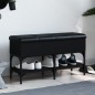 vidaXL Banco zapatero madera de ingeniería negro 82x32x45 cm vidaXL Banco zapatero madera de ingeniería negro 82x32x45 cm