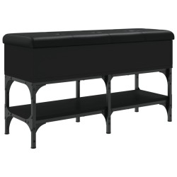 vidaXL Banco zapatero madera de ingeniería negro 82x32x45 cm