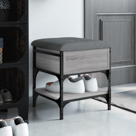 vidaXL Banco zapatero madera de ingeniería gris Sonoma 42x42x45 cm