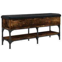 vidaXL Banco zapatero madera de ingeniería roble ahumado 102x32x45 cm