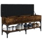 vidaXL Banco zapatero madera de ingeniería roble ahumado 102x32x45 cm vidaXL Banco zapatero madera de ingeniería roble ahumado 102x32x45 cm