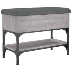 vidaXL Banco zapatero madera de ingeniería gris Sonoma 62x32x45 cm