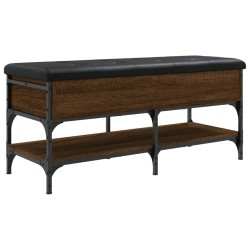 vidaXL Banco zapatero madera de ingeniería marrón roble 102x42x45 cm