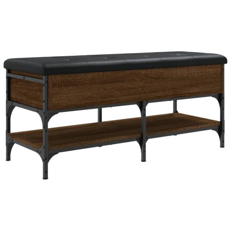 vidaXL Banco zapatero madera de ingeniería marrón roble 102x42x45 cm