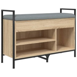 vidaXL Banco zapatero madera de ingeniería roble Sonoma 85,5x32x57,5cm