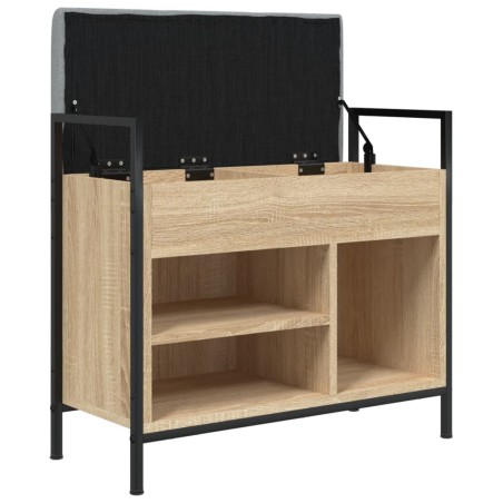 vidaXL Banco zapatero madera de ingeniería roble Sonoma 65,5x32x57,5cm