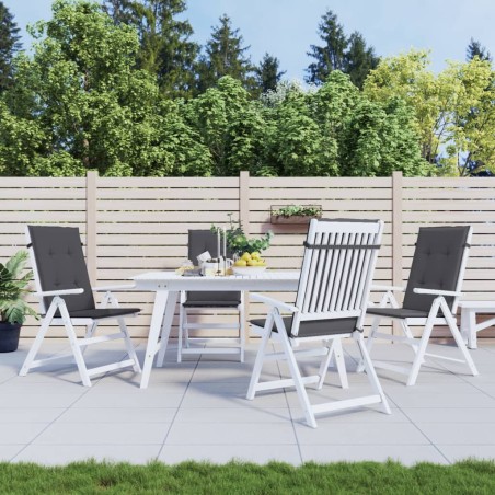 vidaXL Cojín silla de jardín respaldo alto 4 uds tela gris 120x50x3 cm