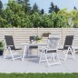 vidaXL Cojín silla de jardín respaldo alto 4 uds tela gris 120x50x3 cm vidaXL Cojín silla de jardín respaldo alto 4 uds tela gris 120x50x3 cm