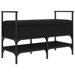 vidaXL Banco zapatero madera de ingeniería negro 85,5x42x57,5 cm