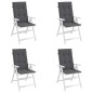 vidaXL Cojín silla de jardín respaldo alto 4 uds tela gris 120x50x3 cm vidaXL Cojín silla de jardín respaldo alto 4 uds tela gris 120x50x3 cm
